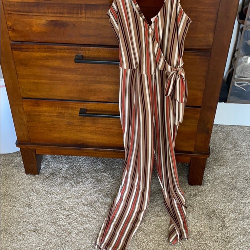 Vertical stripped jumpsuit